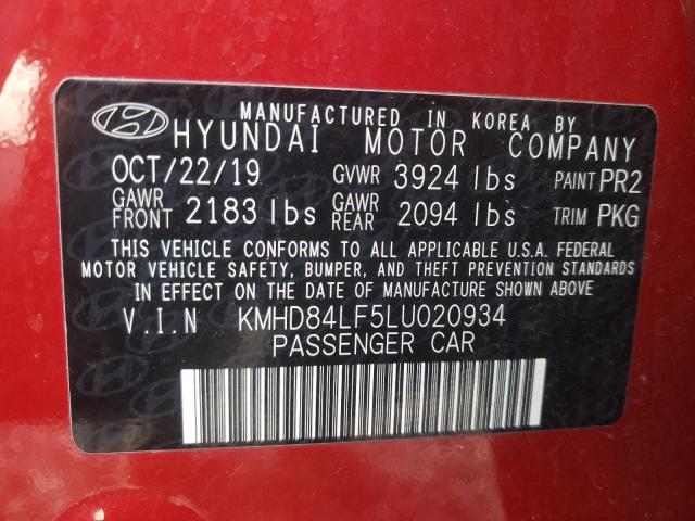 Photo 9 VIN: KMHD84LF5LU020934 - HYUNDAI ELANTRA SE 