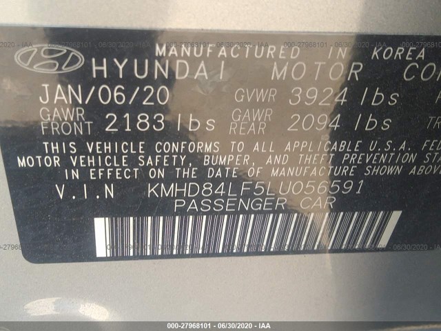 Photo 8 VIN: KMHD84LF5LU056591 - HYUNDAI ELANTRA 