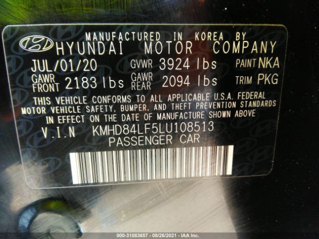 Photo 8 VIN: KMHD84LF5LU108513 - HYUNDAI ELANTRA 