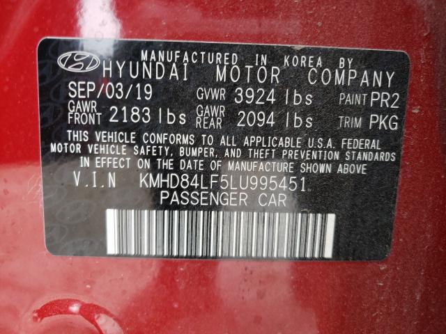 Photo 9 VIN: KMHD84LF5LU995451 - HYUNDAI ELANTRA SE 