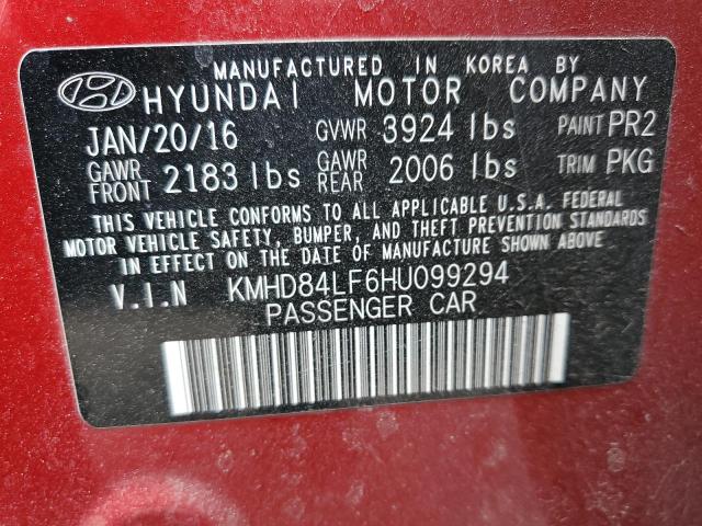 Photo 11 VIN: KMHD84LF6HU099294 - HYUNDAI ELANTRA 