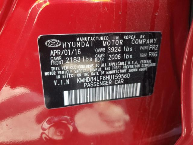 Photo 9 VIN: KMHD84LF6HU159560 - HYUNDAI ELANTRA SE 