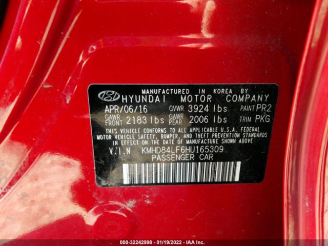 Photo 8 VIN: KMHD84LF6HU165309 - HYUNDAI ELANTRA 