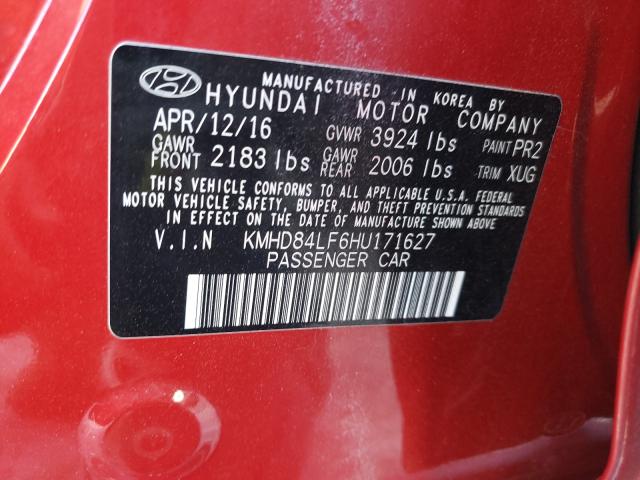 Photo 9 VIN: KMHD84LF6HU171627 - HYUNDAI ELANTRA SE 