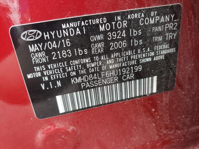 Photo 12 VIN: KMHD84LF6HU192199 - HYUNDAI ELANTRA SE 