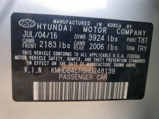 Photo 9 VIN: KMHD84LF6HU248139 - HYUNDAI ELANTRA SE 