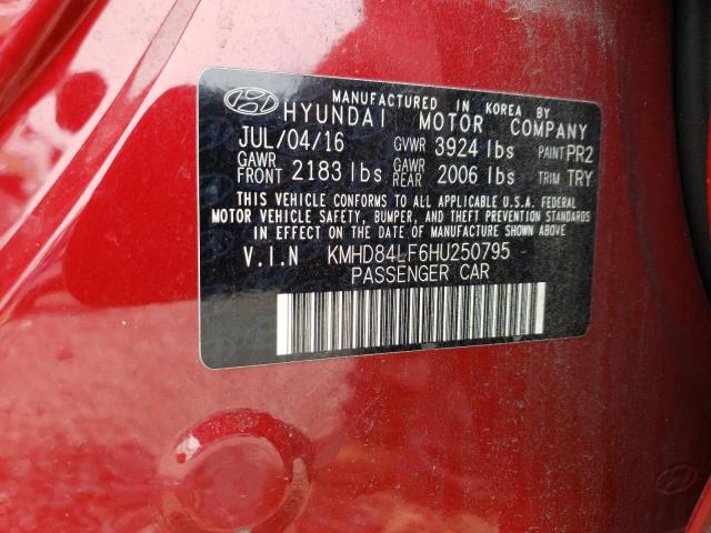 Photo 12 VIN: KMHD84LF6HU250795 - HYUNDAI ELANTRA 