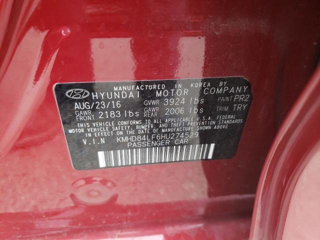 Photo 9 VIN: KMHD84LF6HU274529 - HYUNDAI ELANTRA SE 