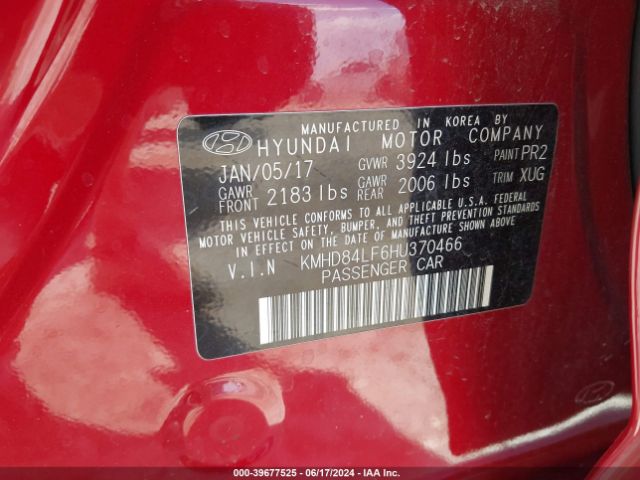 Photo 8 VIN: KMHD84LF6HU370466 - HYUNDAI ELANTRA 