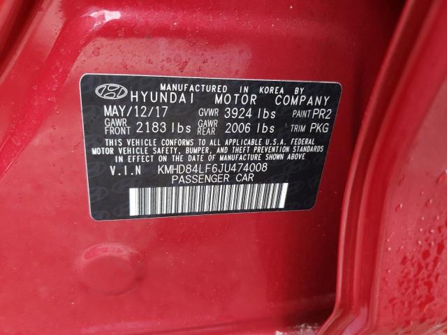 Photo 9 VIN: KMHD84LF6JU474008 - HYUNDAI ELANTRA SE 