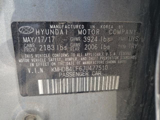 Photo 9 VIN: KMHD84LF6JU477510 - HYUNDAI ELANTRA SE 