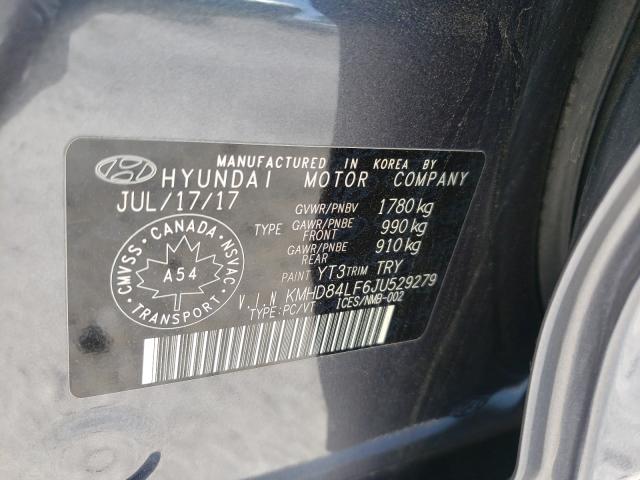 Photo 9 VIN: KMHD84LF6JU529279 - HYUNDAI ELANTRA SE 