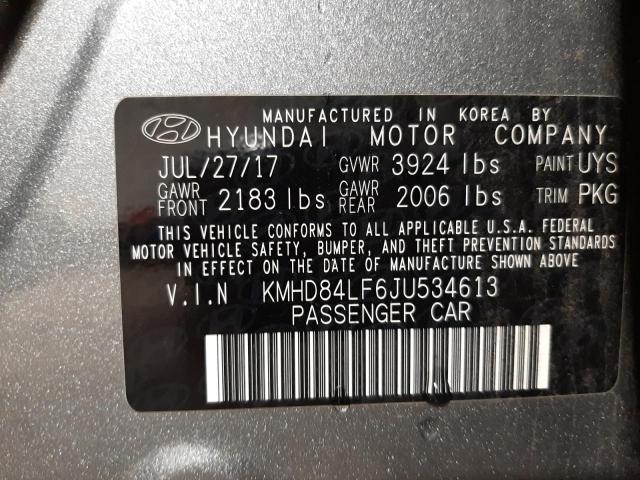 Photo 11 VIN: KMHD84LF6JU534613 - HYUNDAI ELANTRA 