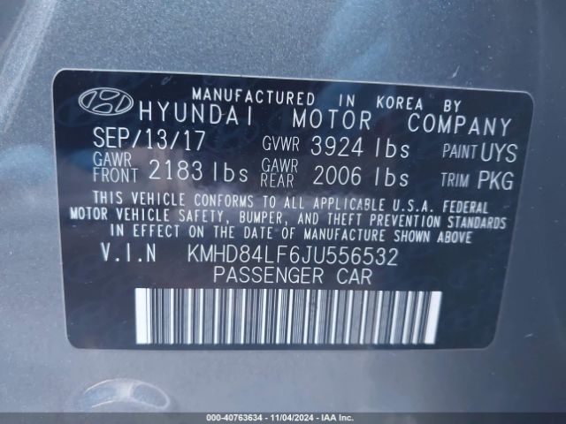 Photo 8 VIN: KMHD84LF6JU556532 - HYUNDAI ELANTRA 