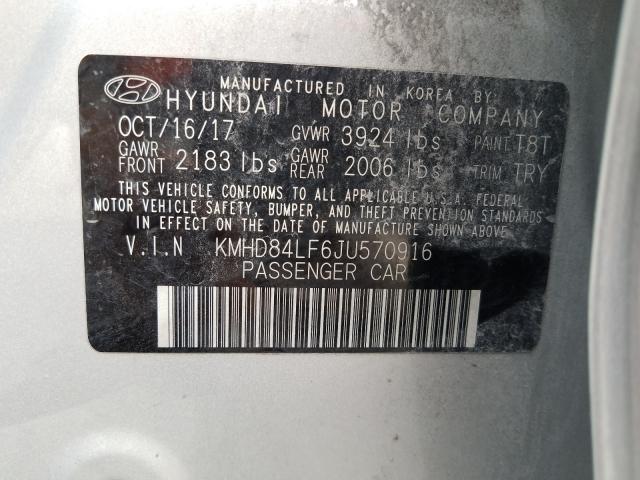 Photo 9 VIN: KMHD84LF6JU570916 - HYUNDAI ELANTRA SE 