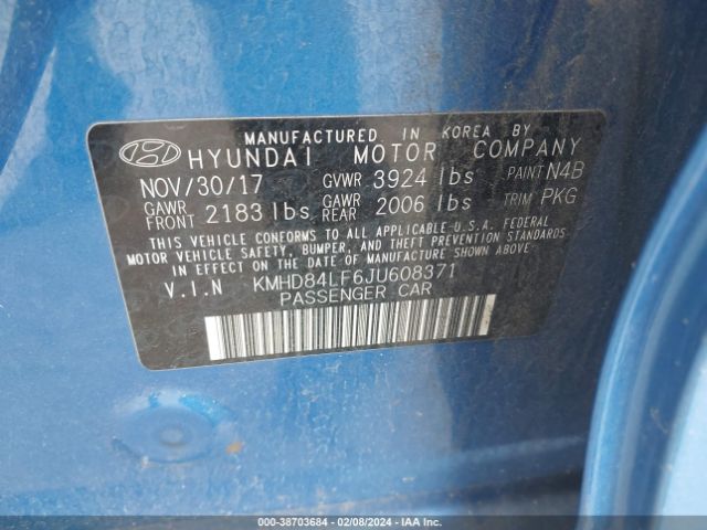 Photo 8 VIN: KMHD84LF6JU608371 - HYUNDAI ELANTRA 