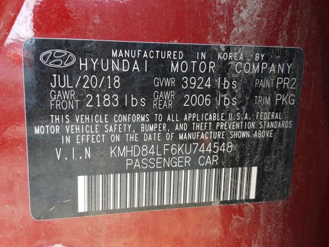 Photo 9 VIN: KMHD84LF6KU744548 - HYUNDAI ELANTRA SE 