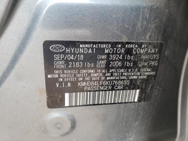 Photo 9 VIN: KMHD84LF6KU768655 - HYUNDAI ELANTRA SE 