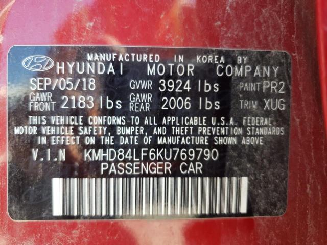 Photo 9 VIN: KMHD84LF6KU769790 - HYUNDAI ELANTRA SE 