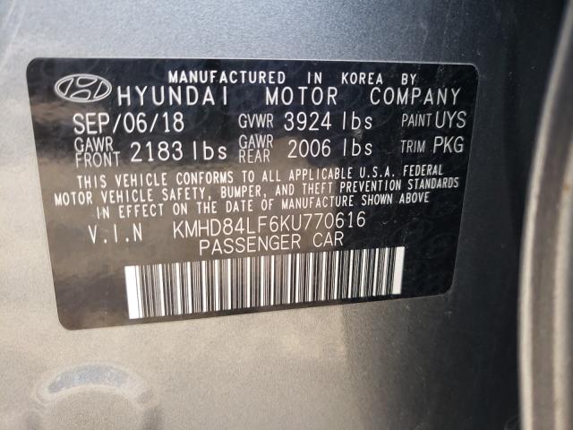 Photo 9 VIN: KMHD84LF6KU770616 - HYUNDAI ELANTRA SE 