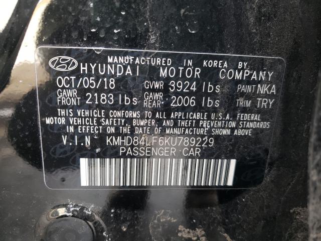 Photo 9 VIN: KMHD84LF6KU789229 - HYUNDAI ELANTRA SE 