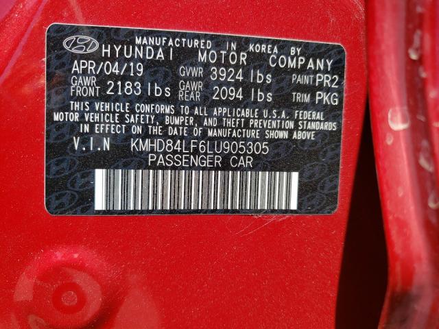 Photo 9 VIN: KMHD84LF6LU905305 - HYUNDAI ELANTRA SE 