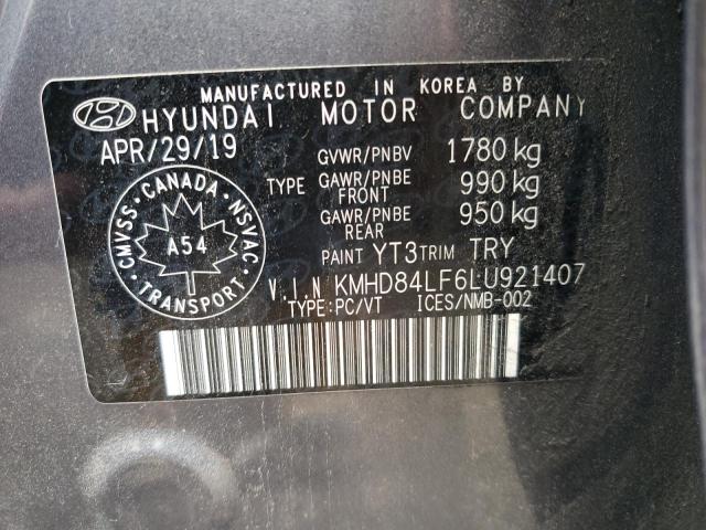 Photo 9 VIN: KMHD84LF6LU921407 - HYUNDAI ELANTRA SE 