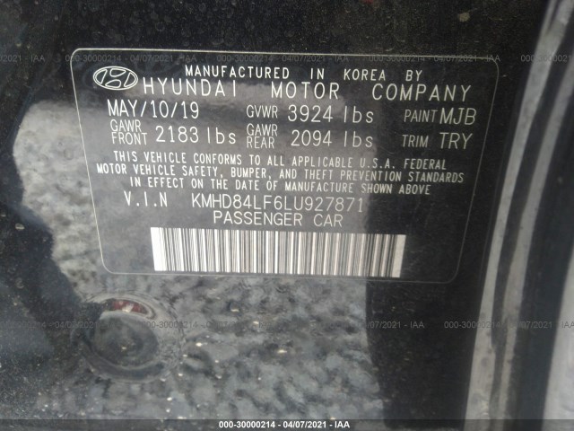 Photo 8 VIN: KMHD84LF6LU927871 - HYUNDAI ELANTRA 