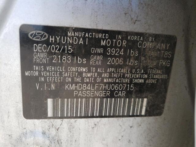 Photo 9 VIN: KMHD84LF7HU060715 - HYUNDAI ELANTRA SE 