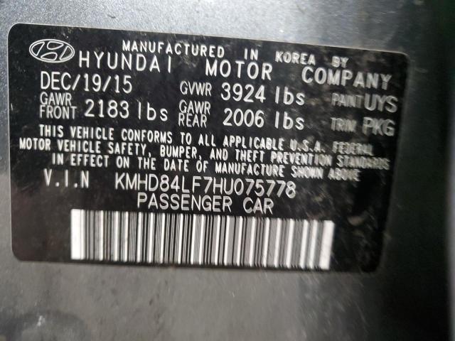 Photo 11 VIN: KMHD84LF7HU075778 - HYUNDAI ELANTRA 