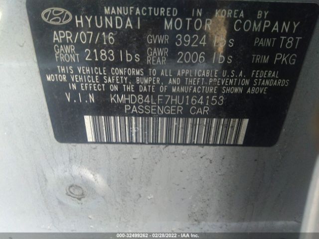 Photo 8 VIN: KMHD84LF7HU164153 - HYUNDAI ELANTRA 