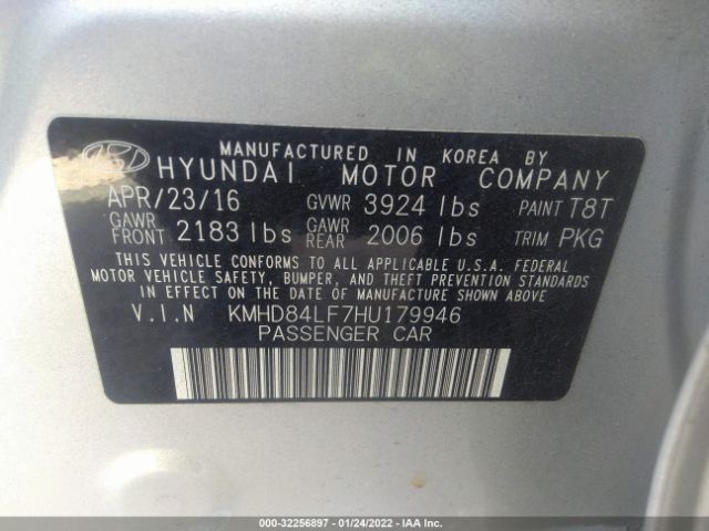 Photo 8 VIN: KMHD84LF7HU179946 - HYUNDAI ELANTRA 