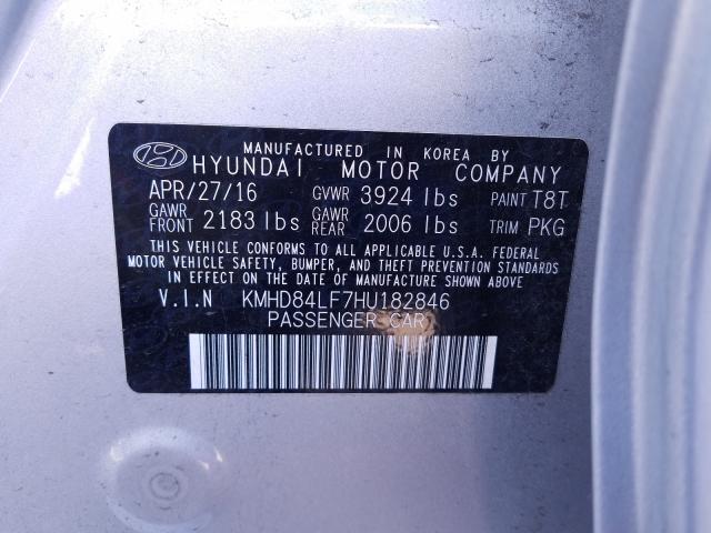 Photo 9 VIN: KMHD84LF7HU182846 - HYUNDAI ELANTRA SE 