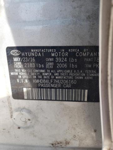 Photo 9 VIN: KMHD84LF7HU206160 - HYUNDAI ELANTRA SE 