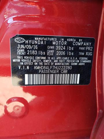 Photo 12 VIN: KMHD84LF7HU222780 - HYUNDAI ELANTRA 