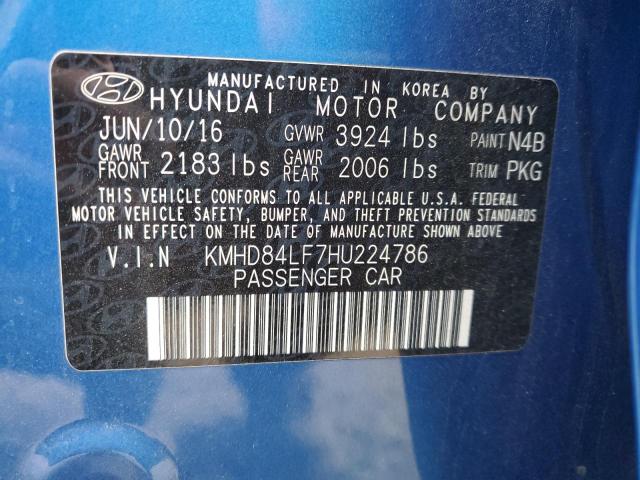 Photo 12 VIN: KMHD84LF7HU224786 - HYUNDAI ELANTRA SE 