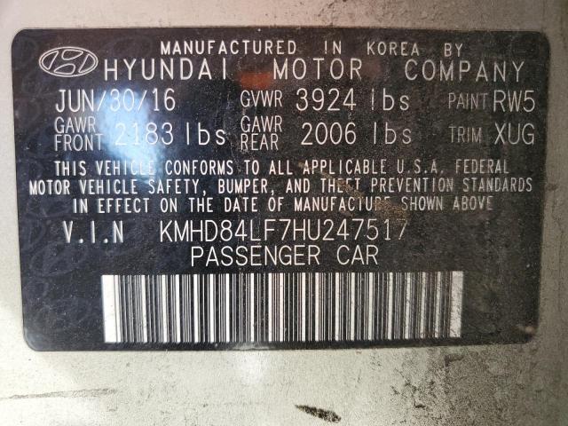 Photo 11 VIN: KMHD84LF7HU247517 - HYUNDAI ELANTRA SE 