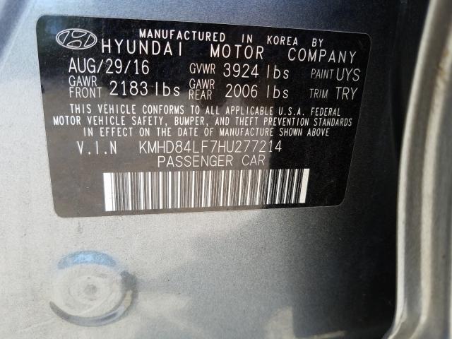 Photo 9 VIN: KMHD84LF7HU277214 - HYUNDAI ELANTRA SE 