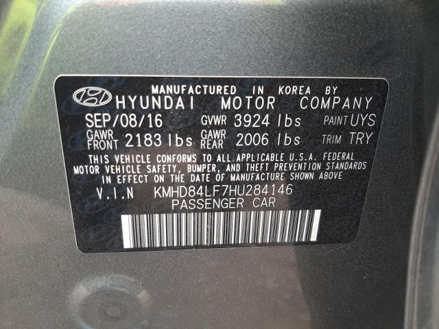 Photo 9 VIN: KMHD84LF7HU284146 - HYUNDAI ELANTRA SE 