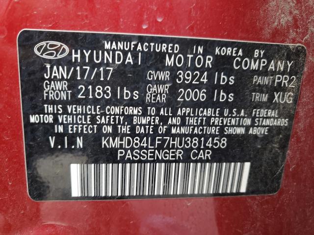 Photo 9 VIN: KMHD84LF7HU381458 - HYUNDAI ELANTRA SE 