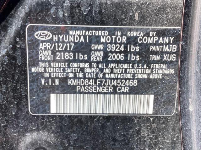 Photo 9 VIN: KMHD84LF7JU452468 - HYUNDAI ELANTRA 