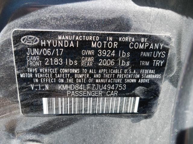 Photo 9 VIN: KMHD84LF7JU494753 - HYUNDAI ELANTRA SE 