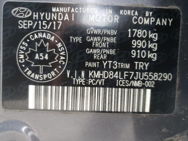 Photo 9 VIN: KMHD84LF7JU558290 - HYUNDAI ELANTRA SE 