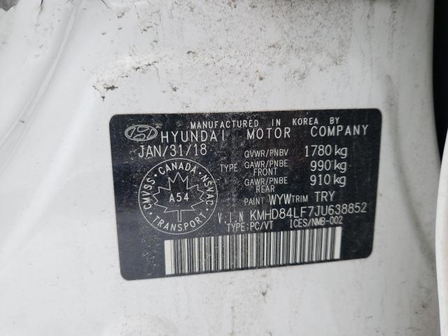 Photo 9 VIN: KMHD84LF7JU638852 - HYUNDAI ELANTRA SE 