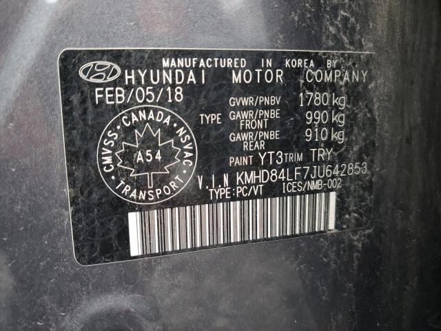 Photo 9 VIN: KMHD84LF7JU642853 - HYUNDAI ELANTRA SE 