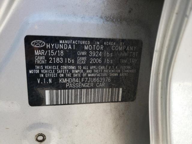 Photo 11 VIN: KMHD84LF7JU663976 - HYUNDAI ELANTRA 