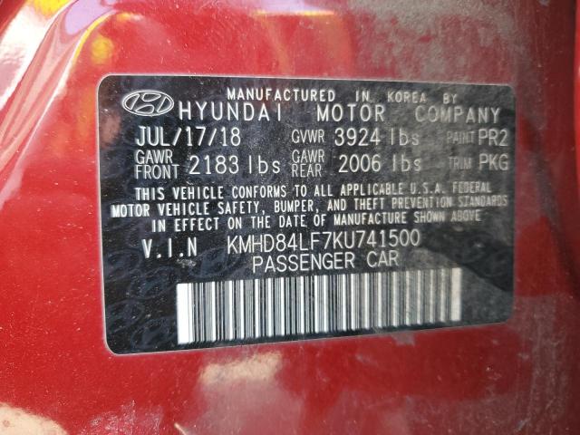 Photo 11 VIN: KMHD84LF7KU741500 - HYUNDAI ELANTRA SE 