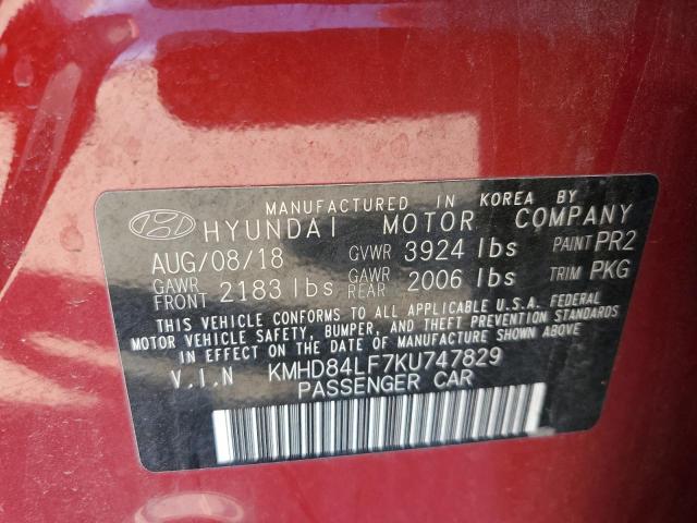 Photo 11 VIN: KMHD84LF7KU747829 - HYUNDAI ELANTRA 