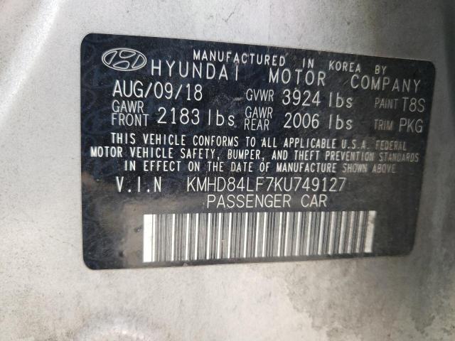 Photo 9 VIN: KMHD84LF7KU749127 - HYUNDAI ELANTRA SE 