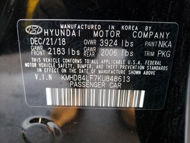 Photo 9 VIN: KMHD84LF7KU848613 - HYUNDAI ELANTRA SE 